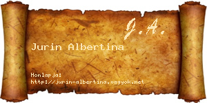 Jurin Albertina névjegykártya